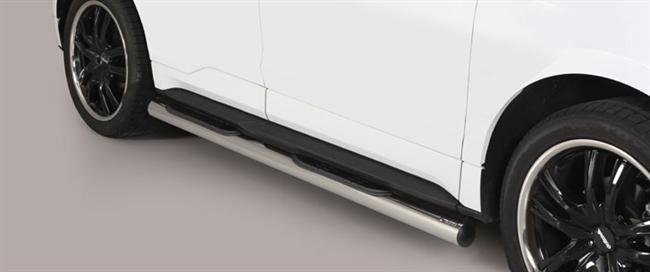 Side bars med trin fra Mach i rustfri stål - Blank til Ford Edge årg. 16+