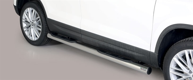 Side bars med trin i rustfri stål - Blank til Seat Ateca årg. 18+