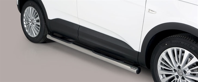 Side bars med trin fra Mach i rustfri stål - Fås i sort og blank til Opel Grandland årg. 18+