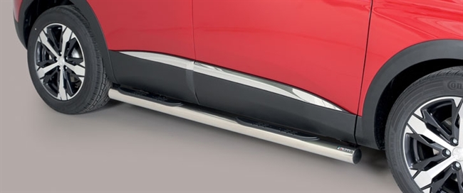 Side bars med trin fra Mach i rustfri stål - Fås i sort og blank til Peugeot 3008 årg. 12+