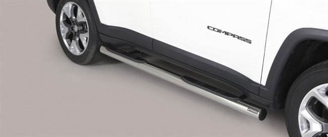 Side bars med trin i rustfri stål til Jeep Compass årg. 17+