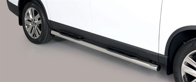 Side bars med trin i rustfri stål - Blank til SsangYong Musso årg. 18+