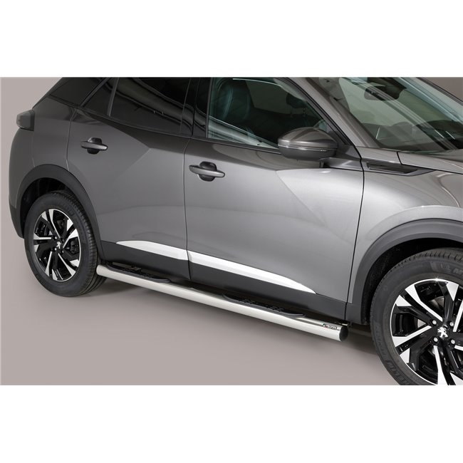 Side bars med trin i rustfri stål - Blank til Peugeot 2008 årg. 20+