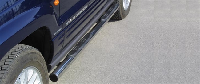 Side bars med trin i rustfri stål - Blank til Grand Cherokee årg. 99-05