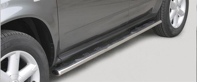 Side bars med trin i rustfri stål - Blank til Nissan Murano årg. 05-08