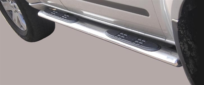 Side bars med trin fra Mach i rustfri stål - Fås i sort og blank til Nissan Pathfinder årg. 05-10