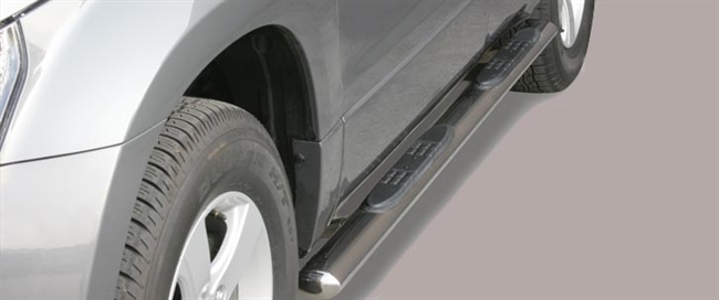 Side bars med trin i rustfri stål - Blank til Suzuki Grand Vitara 5 dørs årg. 05-08