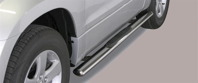 Side bars med trin i rustfri stål - Blank til Suzuki Grand Vitara 3 dørs årg. 05-12
