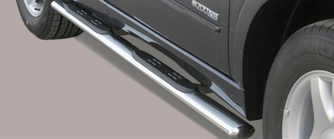 Side bars med trin i rustfri stål - Blank til SsangYong Kyron årg. 06-07