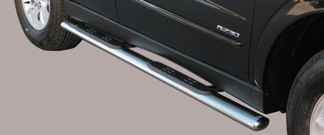 Side bars med trin i rustfri stål - Blank til SsangYong Actyon årg. 06+