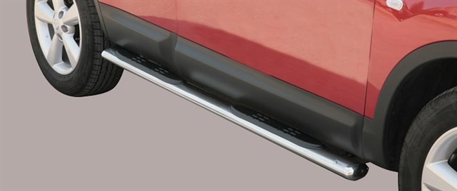 Side bars med trin fra Mach i rustfri stål - Fås i sort og blank til Nissan Qashqai årg. 07-09