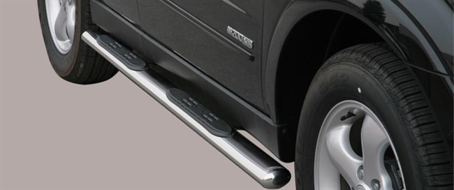 Side bars med trin i rustfri stål - Blank til SsangYong Kyron årg. 07+
