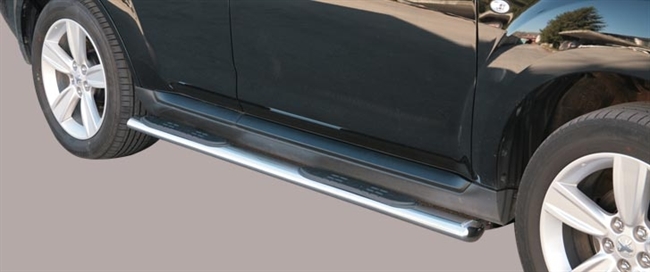 Side bars med trin fra Mach i rustfri stål - Fås i sort og blank til Peugeot 4007 årg. 07+