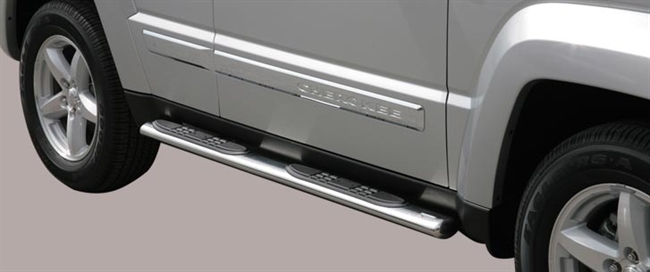 Side bars med trin i rustfri stål - Blank til Jeep Cherokee årg. 08-13