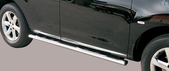 Side bars med trin i rustfri stål - Blank til Nissan Murano årg. 08+