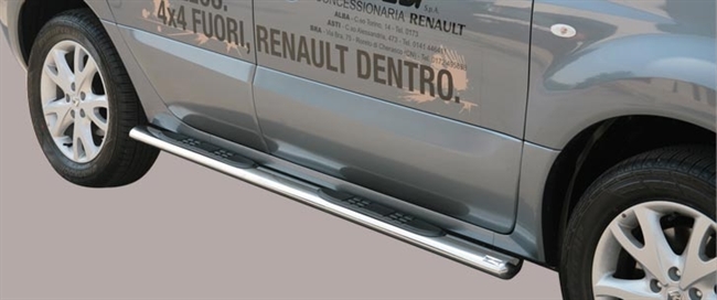 Side bars ovale med trin fra Mach i rustfri stål - Fås i sort og blank til Renault Koleos årg. 08+