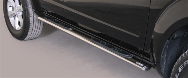 Side bars med trin i rustfri stål - Blank til Nissan Pathfinder årg. 10+