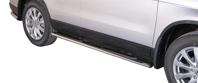 Side bars med trin fra Mach i rustfri stål - Fås i sort og blank til Honda CRV årg. 10-12