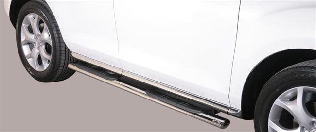 Side bars med trin fra Mach i rustfri stål - Fås i sort og blank til Mazda CX7 årg. 10+
