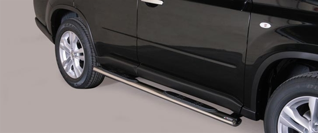 Side bars med trinh i rustfri stål - Blank til Nissan X-Trail årg. 11-14