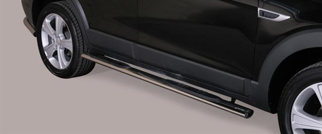 Side bars med trin i rustfri stål - Blank til Chevrolet Captiva årg. 11>