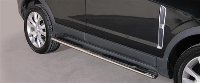 Side bars med trin fra Mach i rustfri stål - Fås i sort og blank til Opel Antara årg. 11+