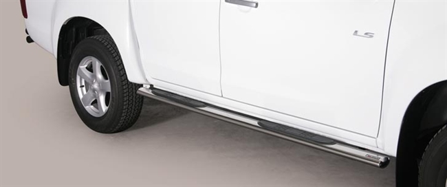 Side bars med trin i rustfri stål - Blank til Isuzu D-Max Double Cab årg. 12-20
