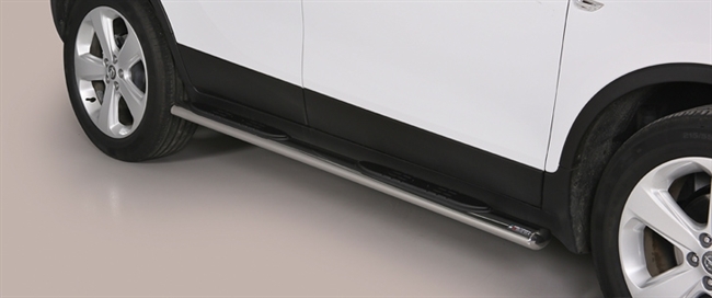Side bars med trin i rustfri stål - Blank til Opel Mokka årg. 12-20