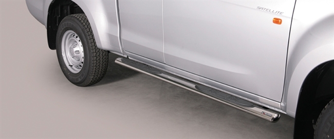Side bars med trin i rustfri stål - Blank til Isuzu D-Max Extra Cab årg. 12+