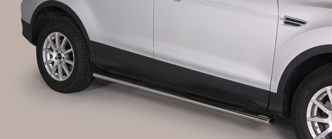 Side bars med trin i rustfri stål - Blank til Ford Kuga årg. 13-16
