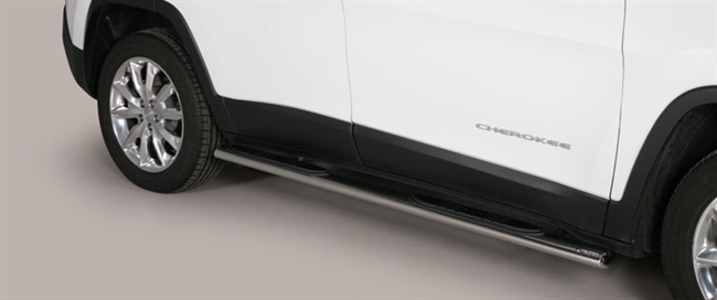 Side bars med trin i rustfri stål - Blank til Jeep Cherokee årg. 14+