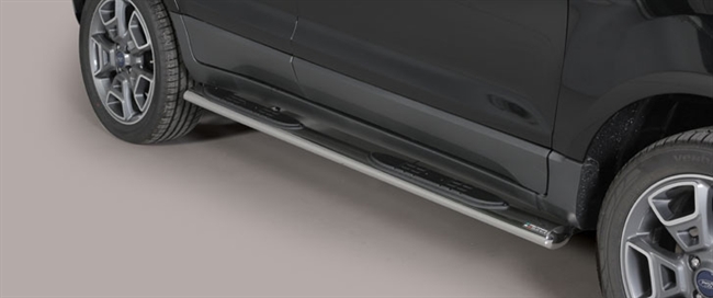 Side bars ovale med trin fra Mach i rustfri stål - Fås i sort og blank til Ford Ecosport årg. 14+