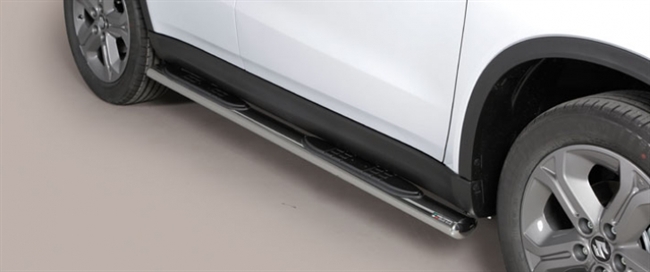 Side bars med trin i rustfri stål - Blank til Suzuki Vitara årg. 15>