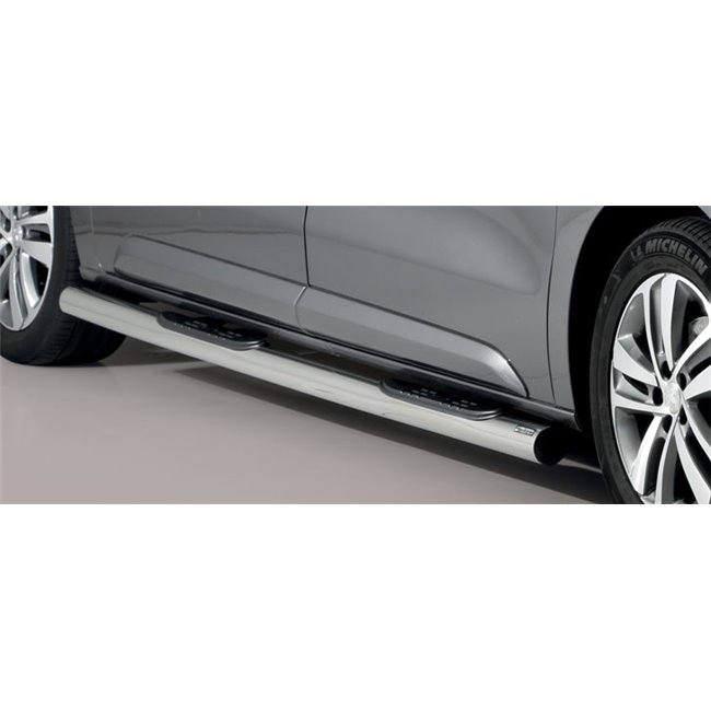 Side bars med trin i rustfri stål - Fås i sort og blank til Citroën Jumpy mellem kort model årg. 2016+