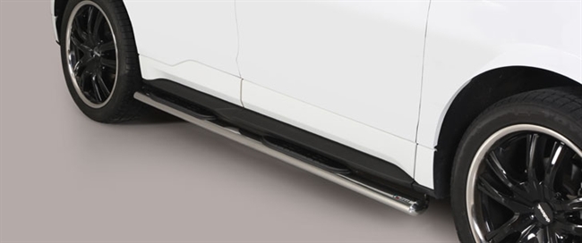 Side bars ovale med trin fra Mach i rustfri stål - Fås i sort og blank til Ford Edge årg. 16+