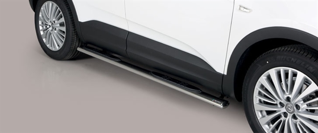 Side bars med trin fra Mach i rustfri stål - Fås i sort og blank til Opel Grandland X årg. 18+