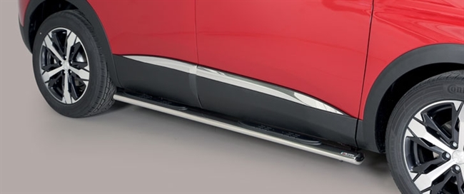 Side bars med trin fra Mach i rustfri stål - Fås i sort og blank til Peugeot 3008 årg. 16+