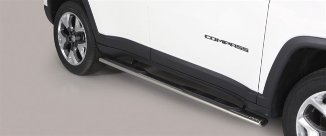 Side bars med trin i rustfri stål til Jeep Compass årg. 17+