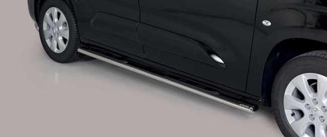 Side bars med trin fra Mach i rustfri stål - Fås i sort og blank til Opel Combo L1 årg. 18+