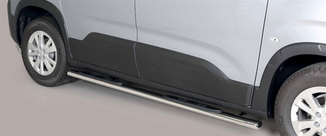 Side bars med trin fra Mach i rustfri stål - Fås i sort og blank til Peugeot Rifter MWB årg. 18+