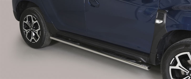 Side bars trin fra Mach i rustfri stål - Fås i sort og blank til Dacia Duster årg. 18+