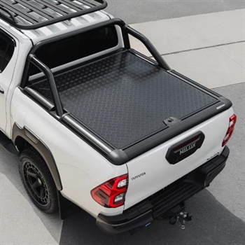 Ladlåg fra Protop Lift-Up i sort aluminium med Roll bar til Toyota Hilux D/C Årgang 2016+