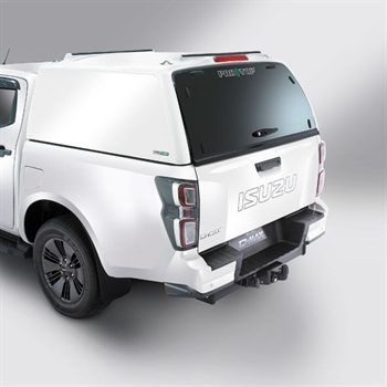Hardtop fra ProTop Tradesman med glasrude i bagdør Lakeret i 527 Splash White til Isuzu D-Max X/C Årgang 2021-2024