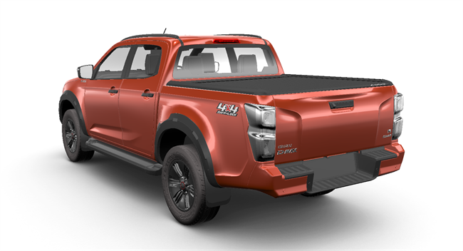 Roll cover EVOe elektrisk/fjernbetjent roll cover i Sort Mountain Top fra RealTruck til Isuzu D-Max X/C Årgang 2020+