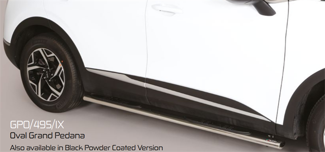 Side bars med trin i rustfri stål - Blank til Kia Sportage årg. 2022+