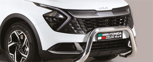 Frontbøjle (Super Bar) - EU godkendt - Blank - i rustfri stål til Kia Sportage årg. 2022+