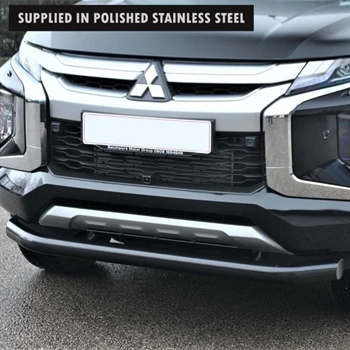 Frontspoiler(Slash bar) i blank(Sort model på billedet) fra Carryboy til Mitsubishi L200 Årgang 2019-2021