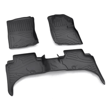Gulvbakker - 3D Premium Floor Trays mats fra Trux til Mitsubishi L200 D/C 2015-2021