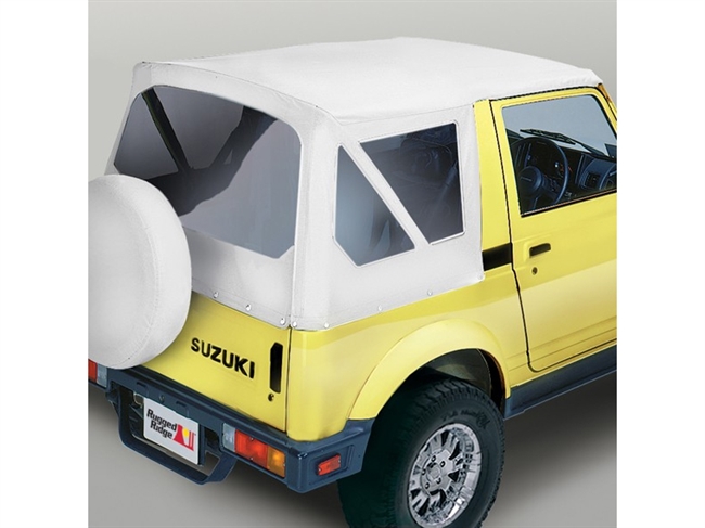 Soft Top i hvid med klare vinduer til Suzuki Samurai/SJ410