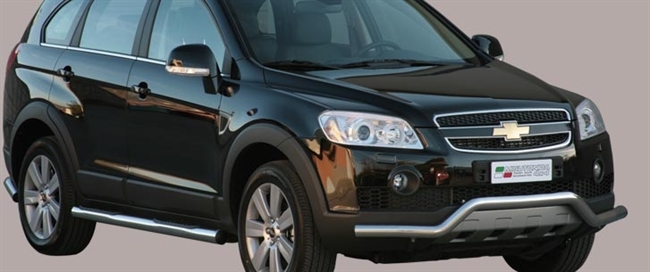Beskyttelsesbar til forkofanger med bue i rustfri stål - Fås i sort og blank til Chevrolet Captiva MK1